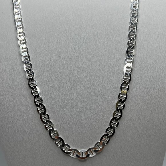 Mens Thick Gold Gucci Mariner Chain - 24" HEAVY - 925 Italy - Gold/Silver Avail - Picture 4 of 7